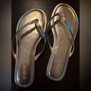 J. Crew Gold Fashionable Flip Flops